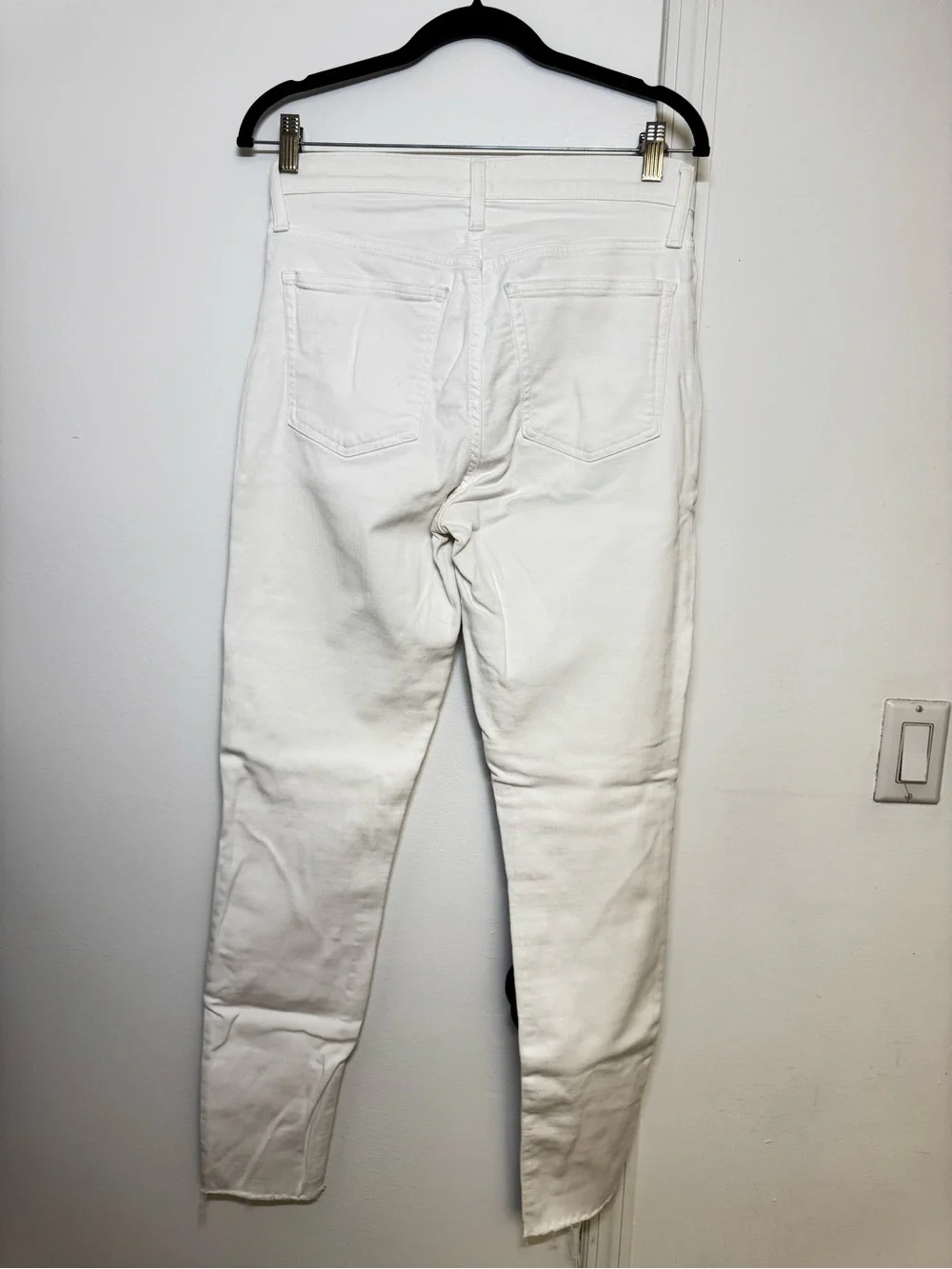 J. Crew White Straight-Leg High-Rise Jeans